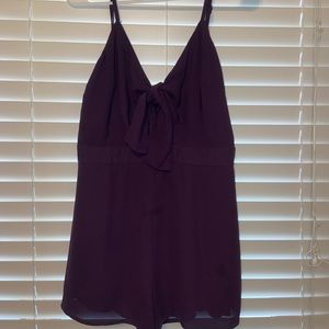 Purple front tie romper Size L